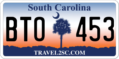 SC license plate BTO453