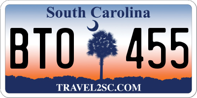 SC license plate BTO455