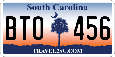 SC license plate BTO456