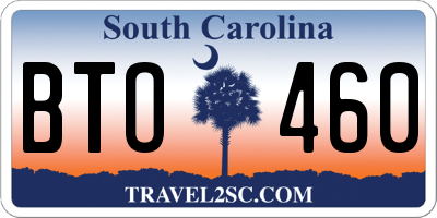 SC license plate BTO460