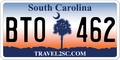 SC license plate BTO462