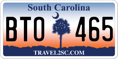 SC license plate BTO465