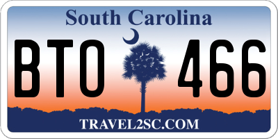SC license plate BTO466