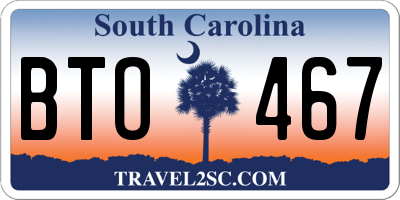 SC license plate BTO467