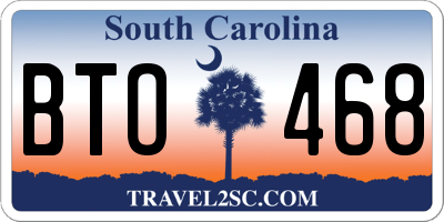 SC license plate BTO468