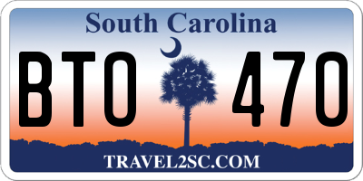 SC license plate BTO470