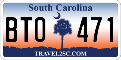 SC license plate BTO471