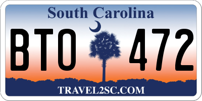 SC license plate BTO472