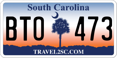 SC license plate BTO473