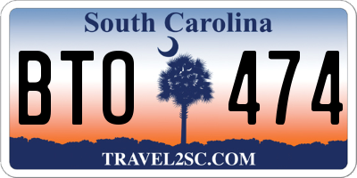 SC license plate BTO474