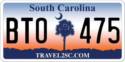 SC license plate BTO475