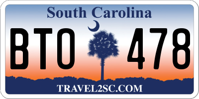 SC license plate BTO478