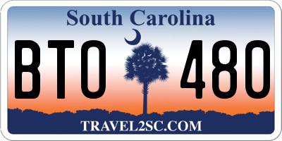 SC license plate BTO480