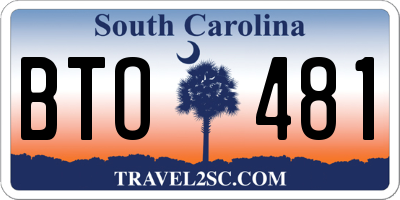 SC license plate BTO481