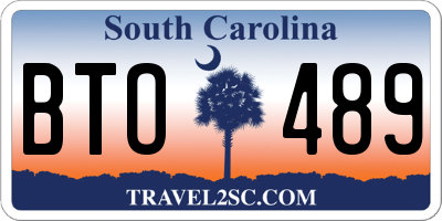 SC license plate BTO489