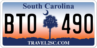 SC license plate BTO490