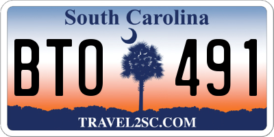 SC license plate BTO491