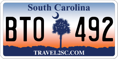SC license plate BTO492
