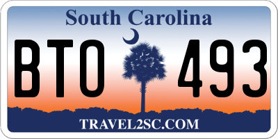 SC license plate BTO493