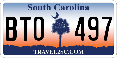 SC license plate BTO497