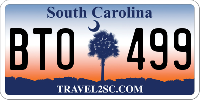 SC license plate BTO499