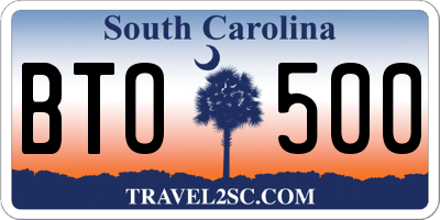 SC license plate BTO500