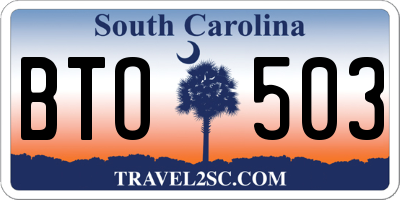 SC license plate BTO503