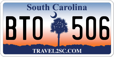 SC license plate BTO506
