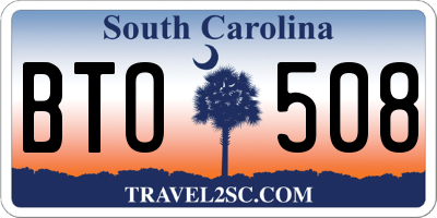 SC license plate BTO508