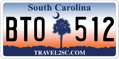 SC license plate BTO512
