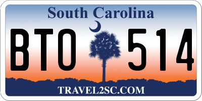 SC license plate BTO514