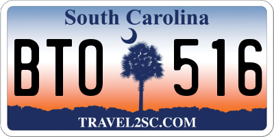 SC license plate BTO516