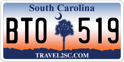 SC license plate BTO519