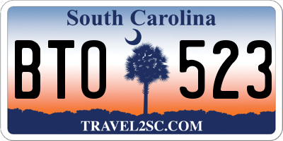 SC license plate BTO523