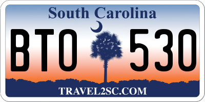 SC license plate BTO530