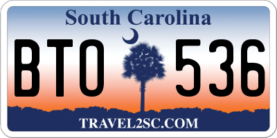SC license plate BTO536