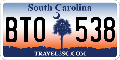 SC license plate BTO538