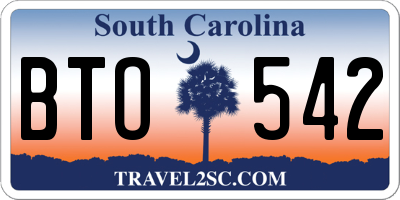 SC license plate BTO542