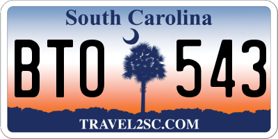 SC license plate BTO543