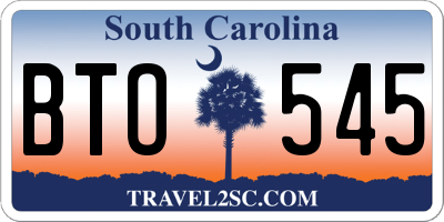 SC license plate BTO545