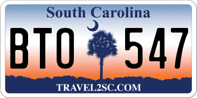 SC license plate BTO547