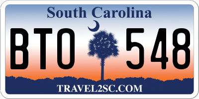 SC license plate BTO548