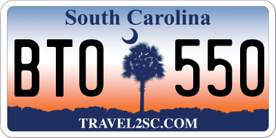 SC license plate BTO550