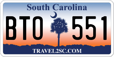 SC license plate BTO551