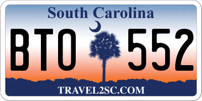 SC license plate BTO552
