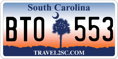 SC license plate BTO553