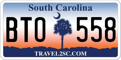 SC license plate BTO558