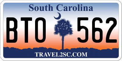 SC license plate BTO562