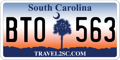 SC license plate BTO563