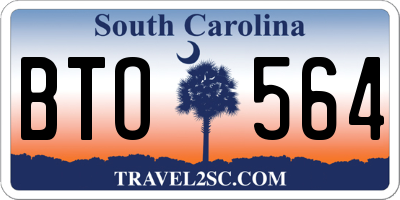 SC license plate BTO564
